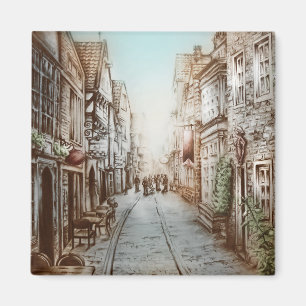 Straßen von Paris, Frankreich - Pastorale Vintage- Magnet