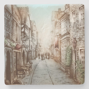 Straßen von Paris, Frankreich - Pastorale Vintage- Steinuntersetzer