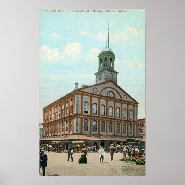 Straßenansicht der Faneuil Hall Poster (Vorne)