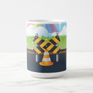 Straßenarbeiten Kaffeetasse