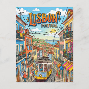 Straßenbahn 28 Lissabon Portugal Postkarte