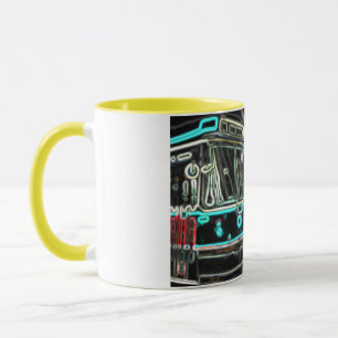 Straßenbahn bei Eisenbahn stn Kleine gelbe Combo-T Tasse
