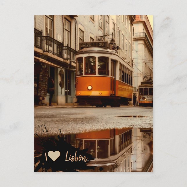 Straßenbahn in Lissabon | Portugal Postkarte (Vorderseite)
