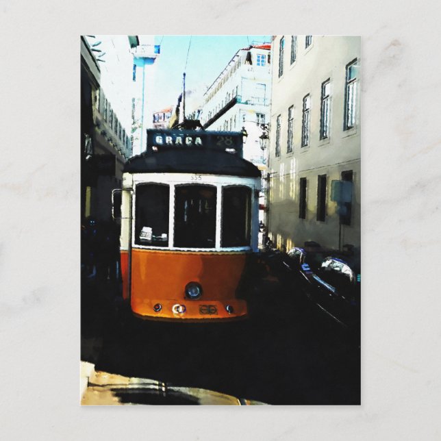 Straßenbahn in Lissabon Postkarte (Vorderseite)