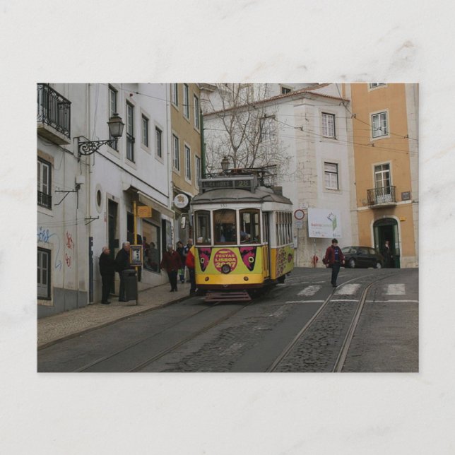 Straßenbahn in Lissabon Postkarte (Vorderseite)