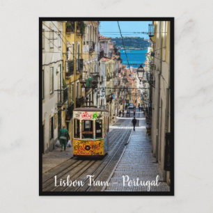 Straßenbahn Lissabon. Stadt Lissabon, Portugal Pos Postkarte