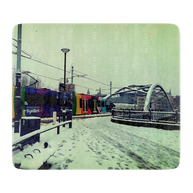 Straßenbahn, mit Brücke Schneidebrett (Vorderseite)