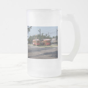 Straßenbahn New Orleans Mattglas Bierglas