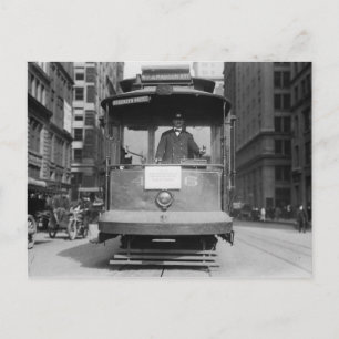 Straßenbahn, New York City, Vintage Postkarte