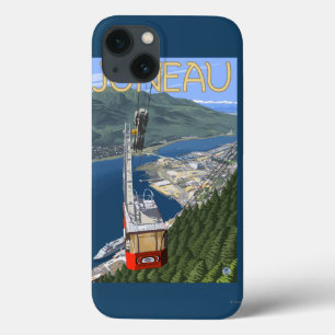 Straßenbahn über Juneau, Alaska Vintage Reiseplaka Case-Mate iPhone Hülle