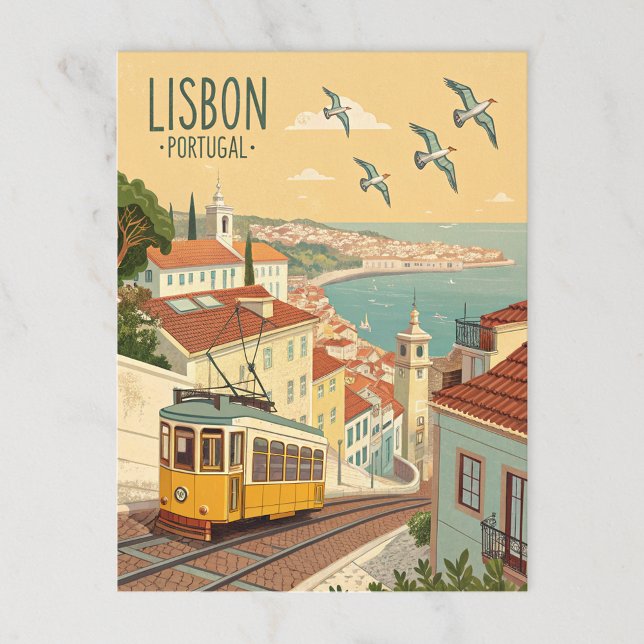 Straßenbahn Vintag Lissabon Postkarte (Von Creator hochgeladen)
