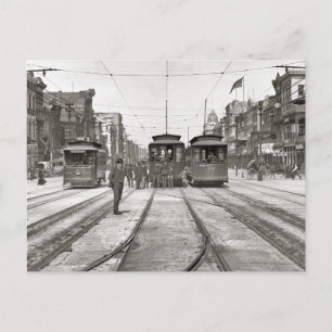 Straßenbahnen in New Orleans, 1907 Postkarte