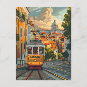 Straßenbahnlinien von Lissabon: Skyline der Stadt Postkarte