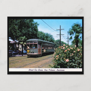 Straßenbahnszene, New Orleans Vintage Postkarte