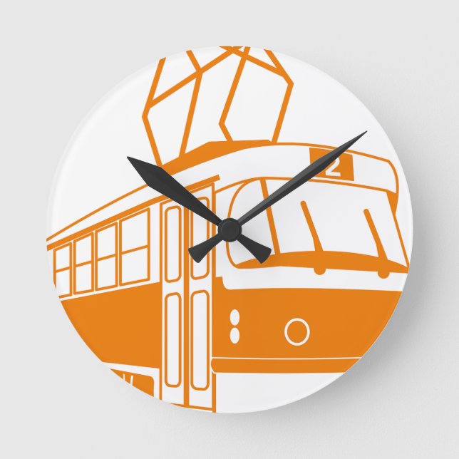 Straßenbahnverkehr Runde Wanduhr (Vorderseite)