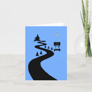 Straßenbausilhouette Weihnachtskarte Karte