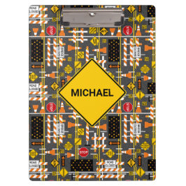 Straßenbauzeichen Klemmbrett