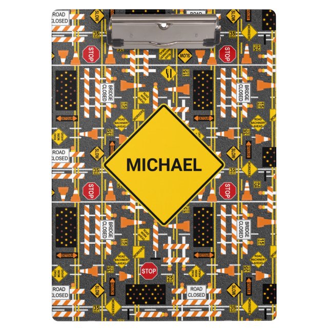 Straßenbauzeichen Klemmbrett (Vorderseite)