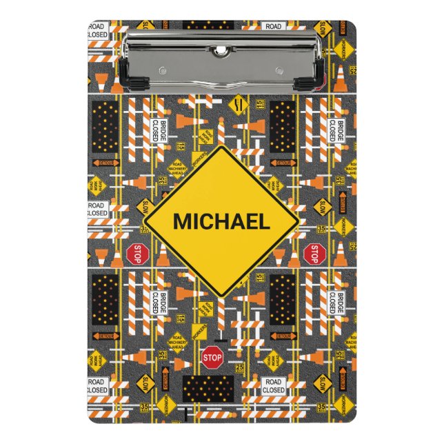 Straßenbauzeichen Mini Klemmbrett (Vorderseite)