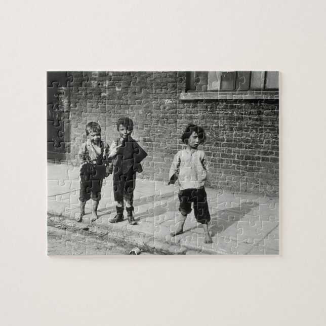 Straßenbengel in Lambeth (b/w Foto) Puzzle (Horizontal)