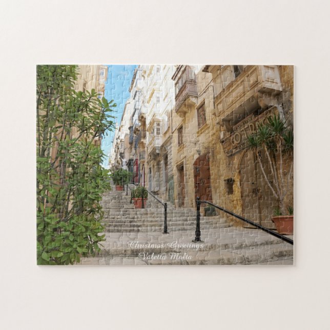 Straßenbild Valetta Malta. Puzzle (Horizontal)