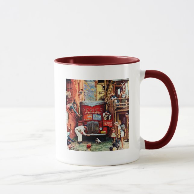Straßenblock von Norman Rockwell Tasse (Rechts)