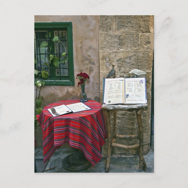 Straßencafé, Chania, Kreta, Griechenland Postkarte (Vorderseite)