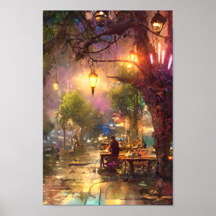 Straßencafé Poster