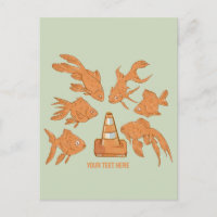 Straßencones und orangefarbener Goldfisch