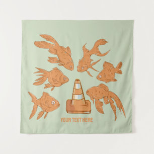 Straßencones und orangefarbener Goldfisch Wandteppich