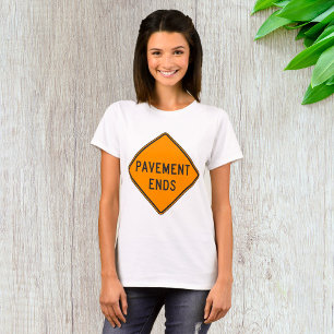 Straßenende-Verkehrsschild Warnung T-Shirt