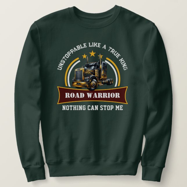 Straßenfahrer Semi Truck Sweatshirt (Design vorne)