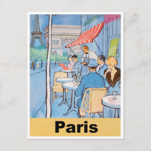 Straßenkaffee in Paris Postkarte