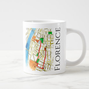 Straßenkarte Florenz Italien Wasserfarbe Jumbo-Tasse