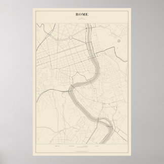 Straßenkarte von Rom Poster