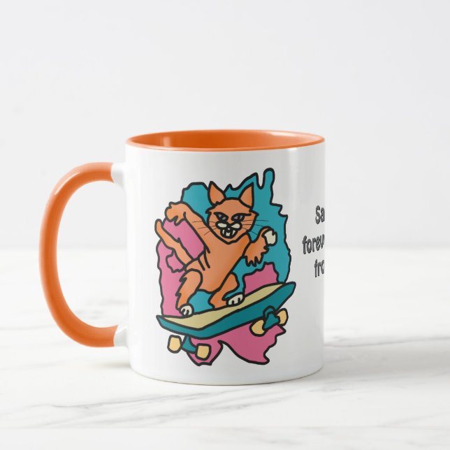 Straßenkatze auf Skateboard | Funny Tasse (Links)