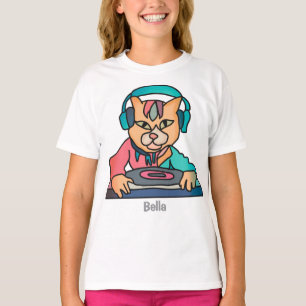 Straßenkatze mit Kopfhörern   Funny T-Shirt