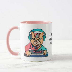 Straßenkatze mit Kopfhörern   Funny Tasse