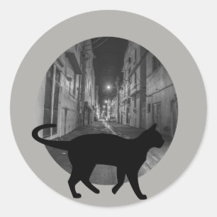 Straßenkatze Runder Aufkleber