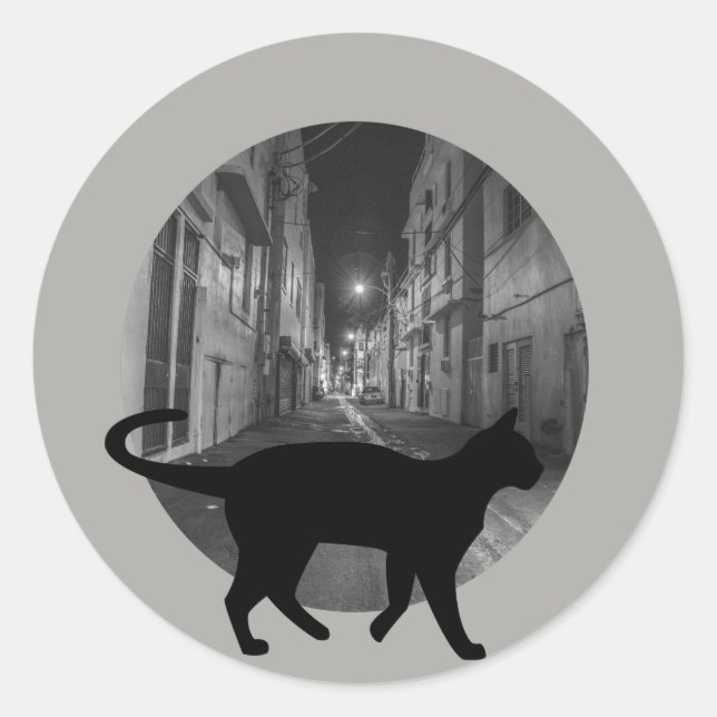 Straßenkatze Runder Aufkleber (Vorderseite)