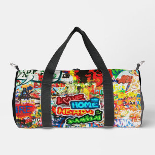 Straßenkunst Graffiti farbenfrohe LIEBE ZUHAUSE HE Duffle Bag