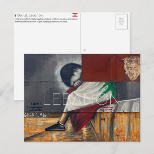 Straßenkunst in Beirut, Libanon Reise-Postkarte Postkarte