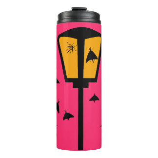 Straßenlaterne und Motten Thermo-Tumbler Thermosbecher