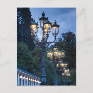 Straßenlaternen bei Nacht, Deutschland Postkarte