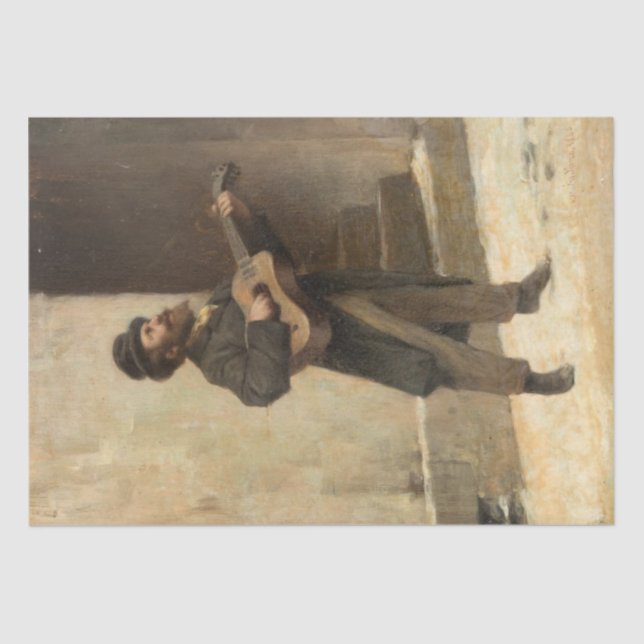 Straßenmusiker mit Gitarre (von Gerolamo Induno) Seidenpapier (Vorderseite)