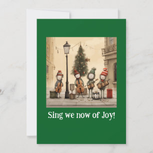 Straßenmusiker Weihnachtsgrußkarte Feiertagskarte