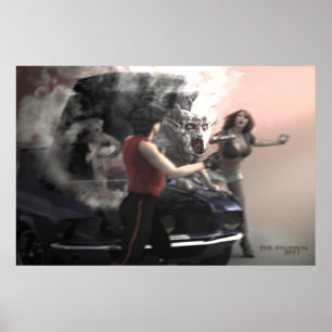 Straßenrand-Reparatur Poster