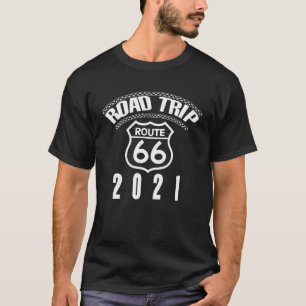 Straßenreise 2021 Road Trip Weißer Text T-Shirt