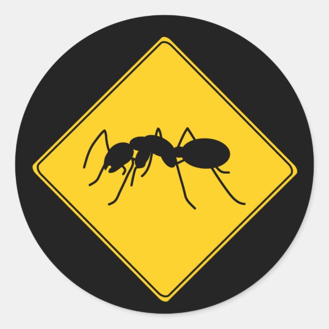 Straßenschild - Ant-Aufkleber Runder Aufkleber (Vorderseite)