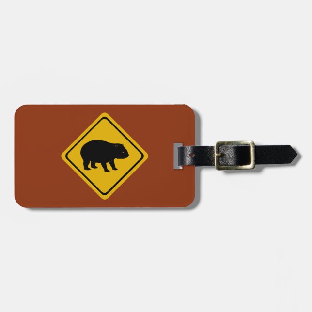 Straßenschild Aussie - wombat - Elektronik Gepäckanhänger (Vorderseite horizontal)